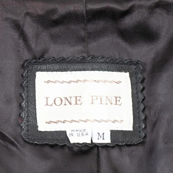 Lone Pine Black Leather Suede Coat Western Cowboy Duster Size M - Picture 6 of 10